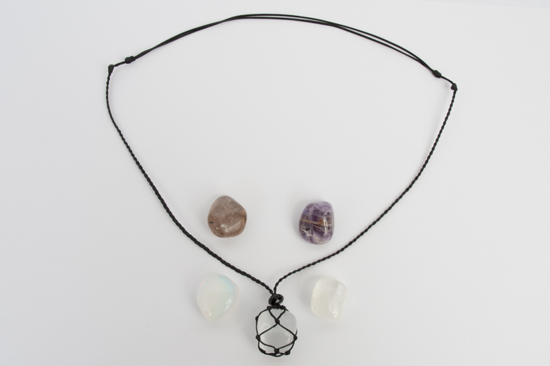 Infinity Necklace for Tumbled Gemstones